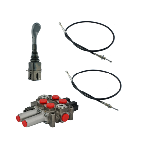 Zestaw hydrauliczny 2 sekcyjny: rozdzielacz 60L + joystick bez przycisków + dwie linki 3m