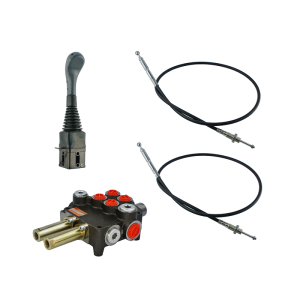 Zestaw hydrauliczny 2 sekcyjny: rozdzielacz 80L + joystick bez przycisków + dwie linki 2m