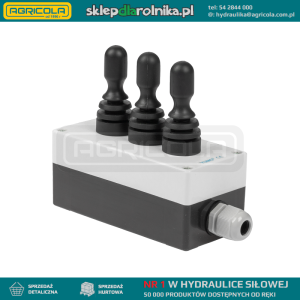 Obudowa z trzema joystickami elektrycznymi trzypozycyjnymi z pozycjonowaniem sprężynowym i zatrzaskowym