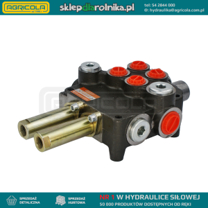 Rozdzielacz hydrauliczny 2 sekcyjny 80L sterowany linkami