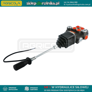 Rozdzielacz hydrauliczny 2 sekcyjny 40L sterowany joystickiem z jednym przyciskiem elektrycznym