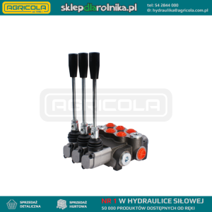 Rozdzielacz hydrauliczny 3 sekcyjny 40L z jedną sekcją nurnikową