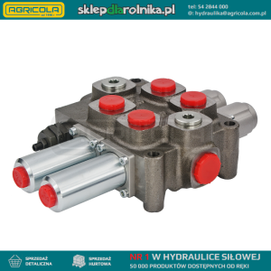 Rozdzielacz hydrauliczny 2 sekcyjny 90L/min sterowany linkami Galtech Q75