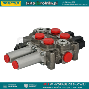 Rozdzielacz hydrauliczny 2 sekcyjny 60L/min sterowany linkami Galtech Q45