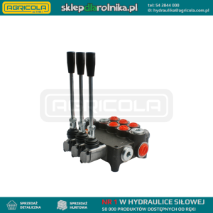 Rozdzielacz hydrauliczny 3 sekcyjny 80L z jedną sekcją nurnikową