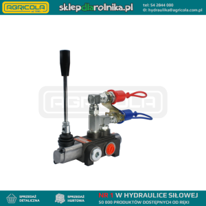 Rozdzielacz hydrauliczny 1 sekcyjny 40L z kompletem szybkozłączy wtyczek Euro