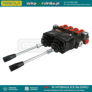 Rozdzielacz hydrauliczny 4 sekcyjny 40L sterowany dwoma joystickami