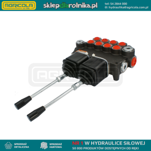 Rozdzielacz hydrauliczny 4 sekcyjny 80L sterowany dwoma joystickami