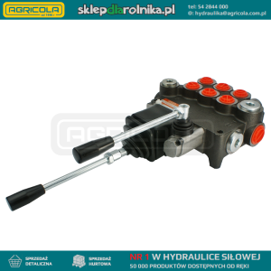 Rozdzielacz hydrauliczny 3 sekcyjny 80L sterowany jedną dźwignią i jednym joystickiem