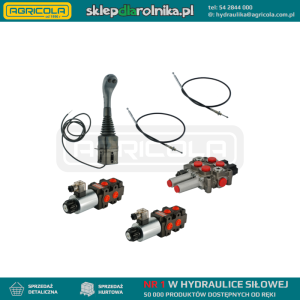 Zestaw hydrauliczny 4 sekcyjny: rozdzielacz 60L + dwa elektrozawory 6/2 + joystick z dwoma przyciskami + dwie linki 2m