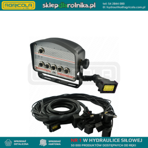 Panel sterujący na 6 przycisków z przewodami i wtyczkami do rozdzielacza hydraulicznego 24V