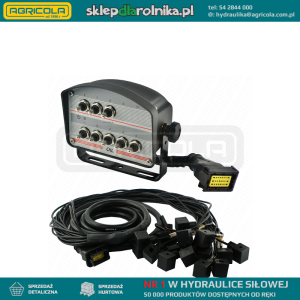 Panel sterujący na 8 przycisków z przewodami i wtyczkami do rozdzielacza hydraulicznego 24V