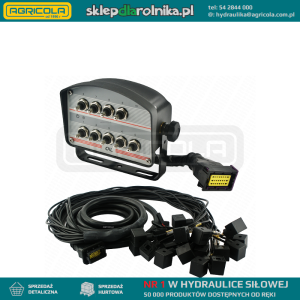 Panel sterujący na 9 przycisków z przewodami i wtyczkami do rozdzielacza hydraulicznego 12V