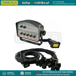 Panel sterujący na 7 przycisków z przewodami i wtyczkami do rozdzielacza hydraulicznego 12V