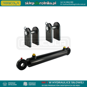 Cylinder siłownik hydrauliczny dwustronnego działania długość: 480mm skok: 300mm CJ2F 50/28/300 z kompletem mocowań