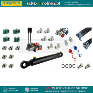 Kompletna hydraulika do ładowacza Tur C-330, rozdzielacz + cylinder do łychy + przewody + komponenty