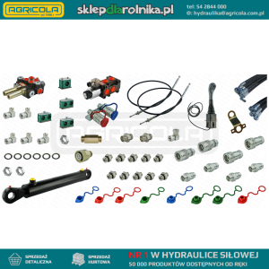 Kompletna hydraulika do ładowacza Tur C-360, rozdzielacz + joystick z linkami + elektrozawór + cylinder do łychy + przewody + komponenty
