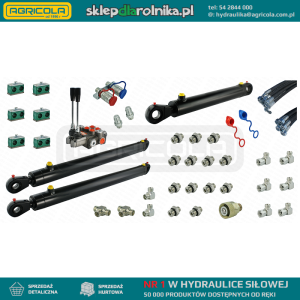 Kompletna hydraulika do ładowacza Tur C-360, rozdzielacz + dwa cylindry do podnoszenia i jeden do łychy + przewody + komponenty