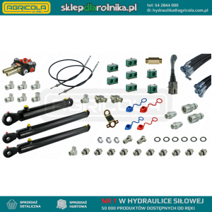 Kompletna hydraulika do ładowacza Tur C-330, rozdzielacz + joystick z linkami + dwa cylindry do podnoszenia i jeden do łychy + przewody + komponenty