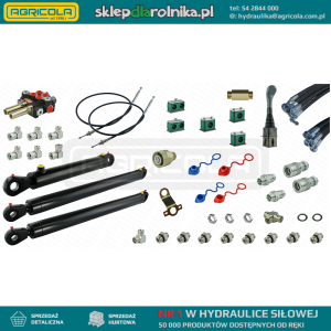 Kompletna hydraulika do ładowacza Tur C-360, rozdzielacz + joystick z linkami + dwa cylindry do podnoszenia i jeden do łychy + przewody + komponenty