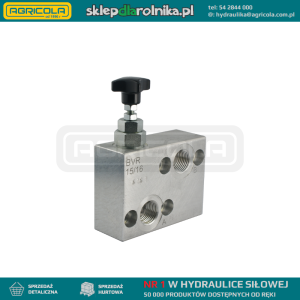 Zawór regulator obrotów silnika BVR1202 z blokadą wstecznych obrotów gwinty: 1/2" przepływ: 85L/min ciśnienie max: 250bar