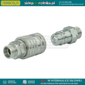 Zestaw szybkozłączy hydraulicznych gniazdo euro + wtyczka euro. Gwinty zewnętrzne krótkie M18x1.5