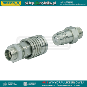 Zestaw szybkozłączy hydraulicznych gniazdo grodziowe euro + wtyczka euro. Gwinty zewnętrzne M22x1.5