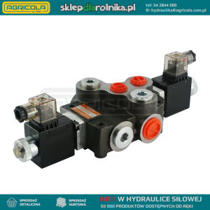 Rozdzielacz hydrauliczny 1 sekcyjny 80L/min sterowany elektrycznie 12V