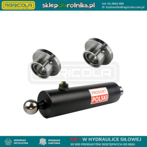 Cylinder siłownik hydrauliczny teleskopowy do przyczepy HL6011 skok: 500mm + gniazda do wspawania