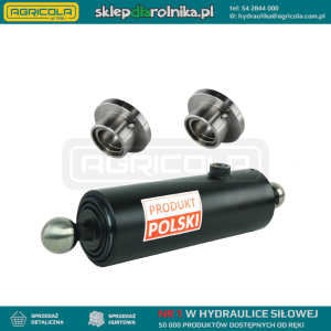 Cylinder siłownik hydrauliczny teleskopowy do przyczepy HL8011 skok: 580mm + gniazda do wspawania