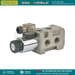 Elektrozawór dzielnik hydrauliczny 6/2 50L sterowany elektrycznie 12V (do tura)