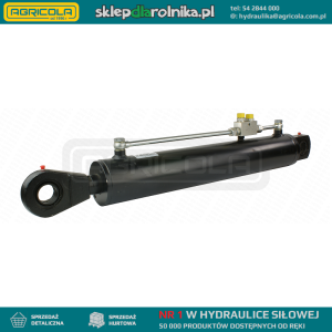 Cylinder siłownik hydrauliczny dwustronnego działania długość: 840mm skok: 500mm CJ2F-100/50/500 U40 w komplecie z zaworem zabezpieczającym VBPDE typu zamek