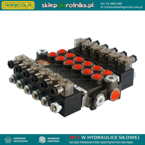 Rozdzielacz hydrauliczny 6 sekcyjny 40L/min sterowany elektrycznie 24V