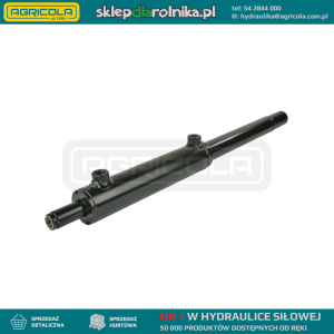 Cylinder siłownik hydrauliczny wspomagania Zetor 7011 - 7211 i pochodnych 4 cylindrowych. Skok 200mm, pracujący z boku, montowany do rury pod kabiną.