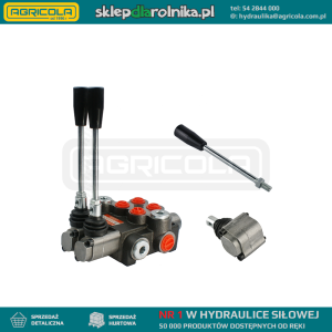 Rozdzielacz hydrauliczny 2 sekcyjny 40L w zestawie z zapasowym kołpakiem i dźwignią