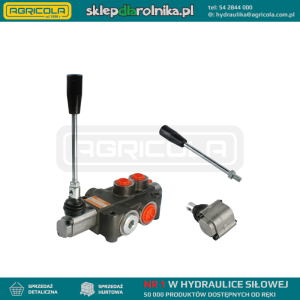 Rozdzielacz hydrauliczny 1 sekcyjny 80L w zestawie z zapasowym kołpakiem i dźwignią