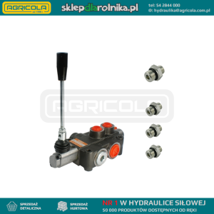 Rozdzielacz hydrauliczny 1 sekcyjny 80L w zestawie z przyłączami