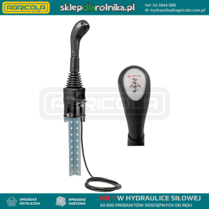 Joystick Hydrolider 6019 z jednym przyciskiem w zestawie z mocowaniem. Przystosowany do linek na kulkę.
