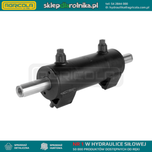 Siłownik hydrauliczny wspomagania poprzeczny  do ciągnika mf sadowniczego i ursusa 3502 ; 2802   z podwójnym tłoczyskiem o skoku 2x55mm
