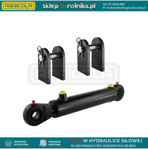 Cylinder siłownik hydrauliczny dwustronnego działania długość: 392mm skok: 160mm CJ2F 50/28/160 z kompletem mocowań
