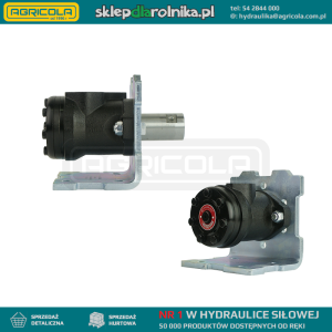 Silnik hydrauliczny BMR 25 z wałkiem 25mm, płytą montażową kątową i tuleją na wałek