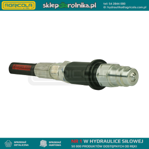 Szybkozłącze hydrauliczne wtyczka euro w zestawie z czarnym znacznikiem. Gwint zewnętrzny od strony przewodu M18x1.5