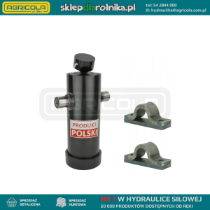 Cylinder siłownik hydrauliczny teleskopowy 105/5/1237 skok: 1237mm - bez kołyski - z mocowaniami