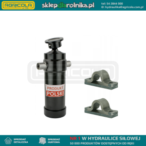Cylinder siłownik hydrauliczny teleskopowy 105/5/1432 skok: 1432mm - bez kołyski - z mocowaniami