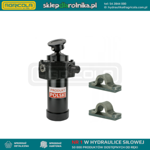 Cylinder siłownik hydrauliczny teleskopowy 105/5/1432 skok: 1432mm - z kołyską i mocowaniami