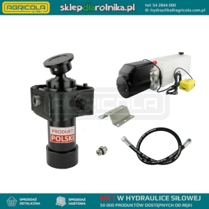 Hydraulika do przyczepy wywrotki, kipra. Zestaw do wywrotu: zasilacz 12V + siłownik skok 910 udźwig do 7 ton