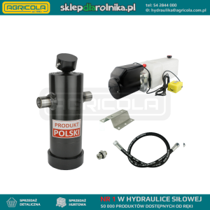 Hydraulika do przyczepy wywrotki, kipra. Zestaw do wywrotu: zasilacz 12V + siłownik skok 1237 udźwig do 8 ton