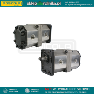Pompa hydrauliczna zębata prawa 2-sekcyjna grupy 3 objętość: 39/34 cm3/obr wydajność (1500obr): 58/51 L/min