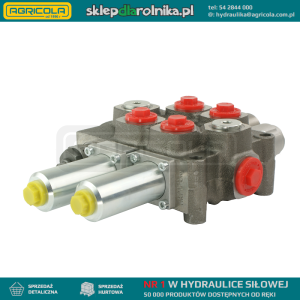 Rozdzielacz hydrauliczny 2 sekcyjny 120L/min sterowany linkami Galtech Q95 z jedną sekcją pływającą