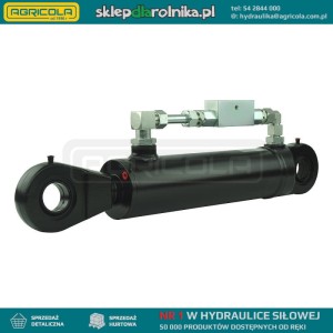 Cylinder siłownik hydrauliczny dwustronnego działania długość: 543mm skok: 200mm CJ2F-80/45/200 U40 w komplecie z zaworem zabezpieczającym VBPDE typu zamek